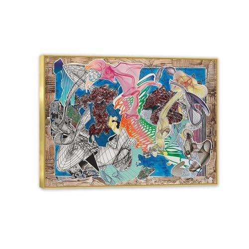 Affiche Frank Stella Fanattia peinture toile minimaliste décoration murale salon cadre doré