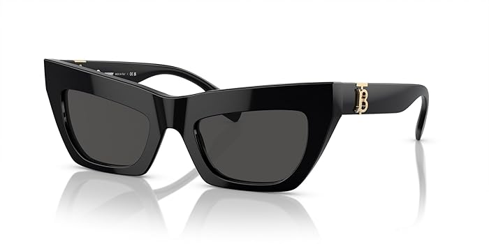 サングラス BURBERRY Woman Sunglasses Black 0BE4372U 300187 New BURBERRY BE4372U 300187 Shiny Black/Dark Grey 52-20-140