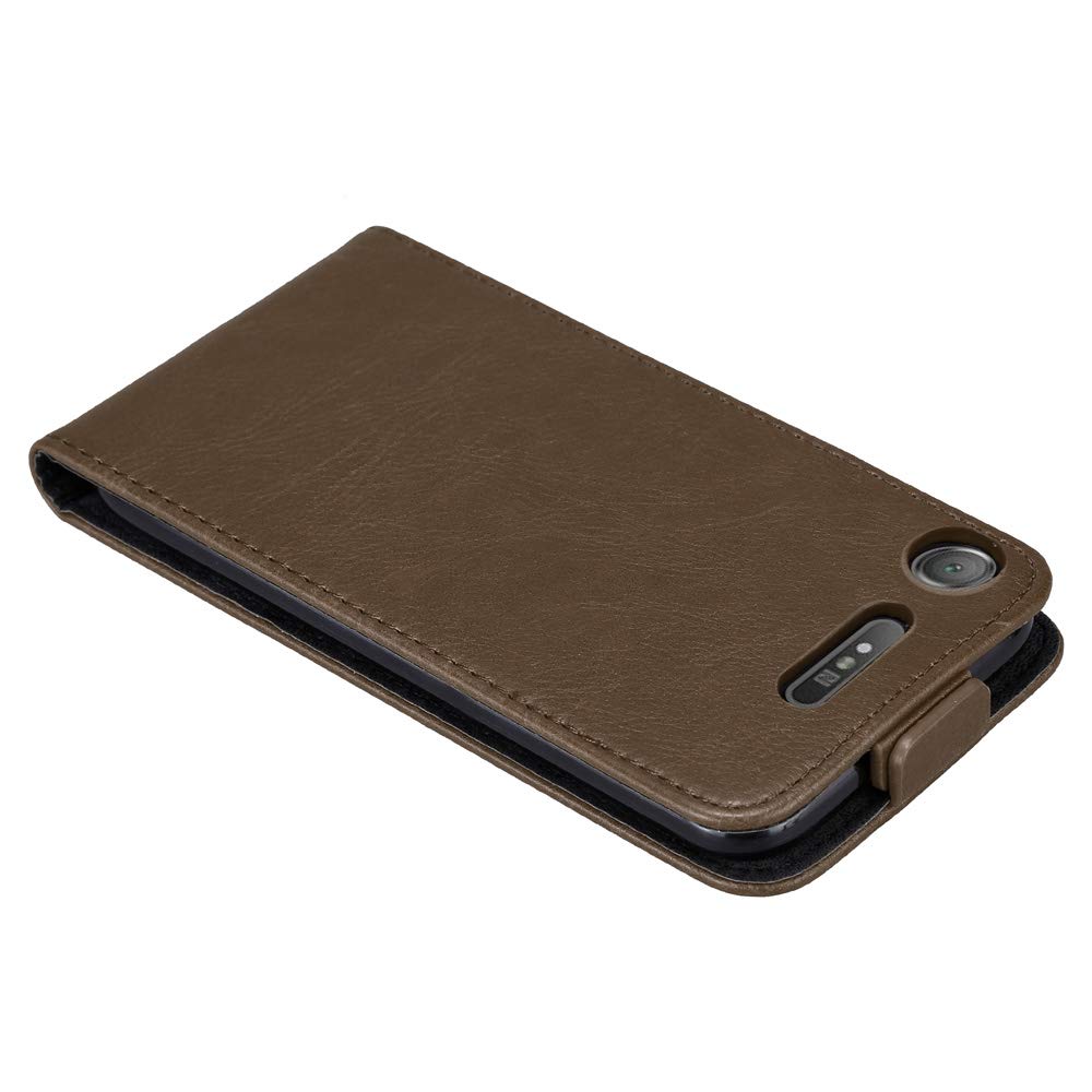 Funda Sony Xperia XZ1 Cadorabo - Estilo Flip, Cierre Magnético, Color Marrón Café, Protección Integral