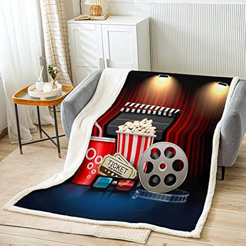 Homewish Vintage Cinema Ticket Throw Blanket Cover
