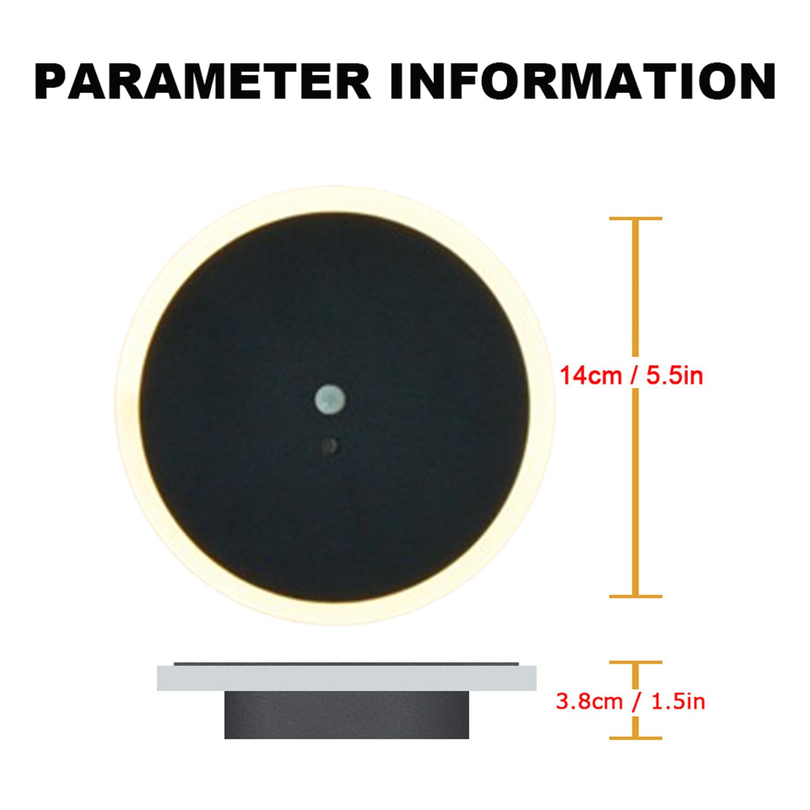 Aplique de Pared con Sensor de Movimiento para Interiores, LED, con detección de Movimiento, Ideal para Sala de Estar, balcón, Pasillo, luz Blanca cálida (luz Blanca, Blanco)