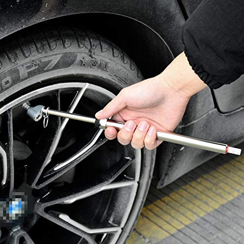 Image of MEANLIN MEASURE 5Pcs Silver Double Straight Type Tire Pressure Gauge,Dual Head Air Pressure Gauge,Pressure Range 10-160 Psi(Suitable for Trucks, etc.