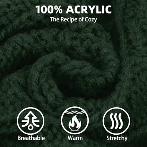 Image of PUPTECK Dog Sweater, Turtleneck Warm Knitted Pullover Coat, Thick Cable Knitwear Clothes in Winter, Pet Apparel Outfits for Small Medium Dogs, for Cold Weather Indoor & Outdoor, Deep Green SM
