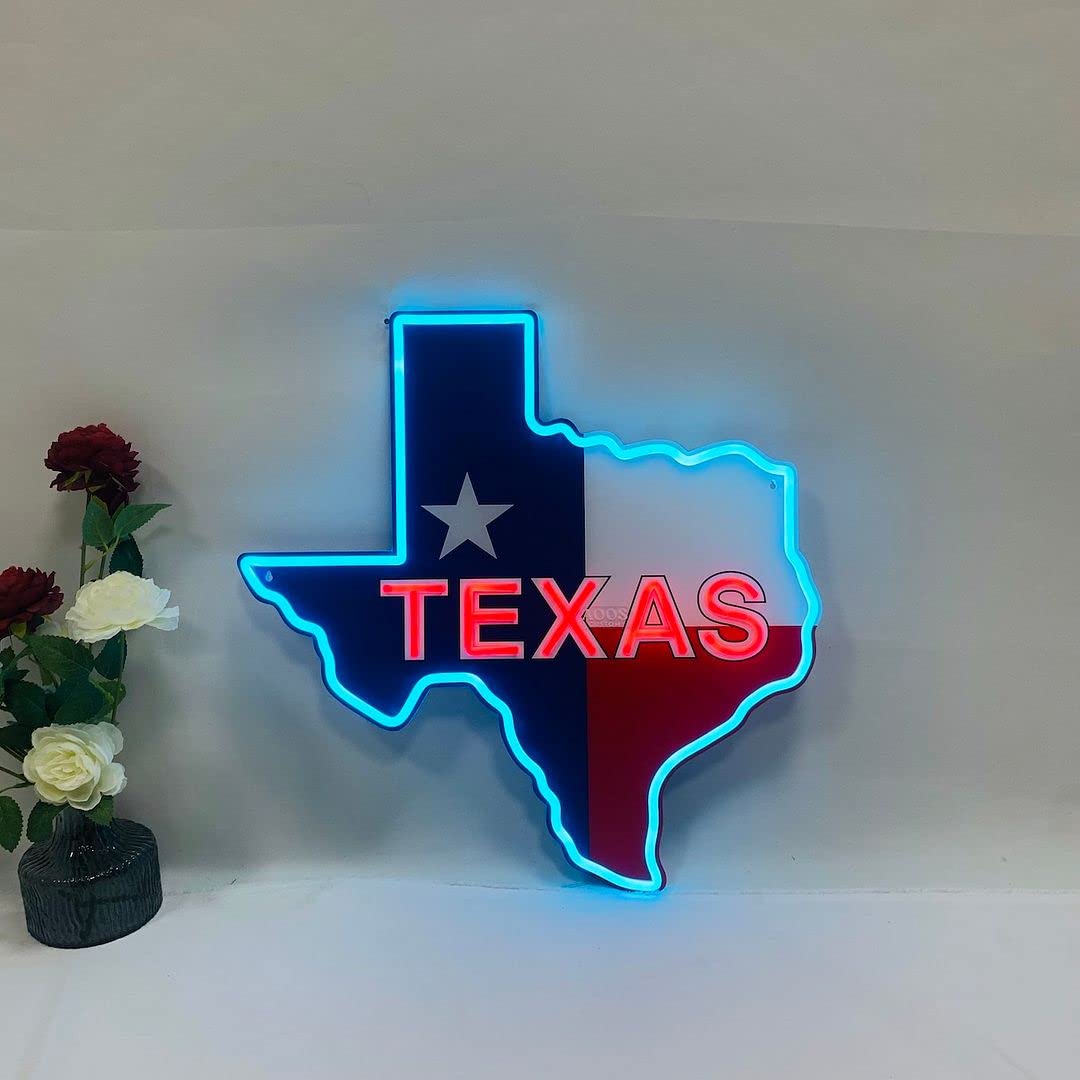 Buy AOOS CUSTOM Texas State LED Neon Light Sign (102" The Longest Side
