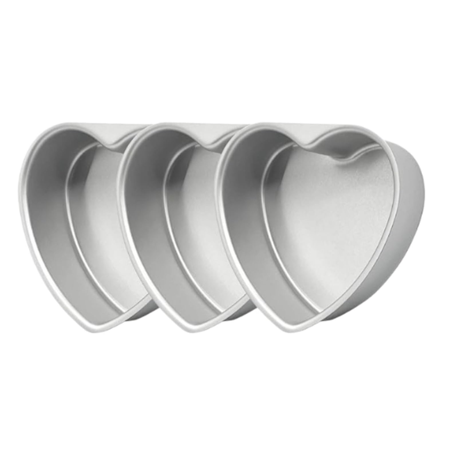 3 Stück herzförmige Kuchenform for Backen für Dreidimensionale Kuchen | Aluminium-Kuchenform mit abnehmbarem Boden, antihaftbeschichtet, rostbeständig, Backzubehör for die Küche(8inch)