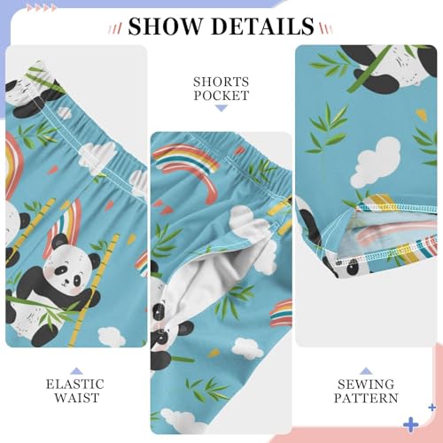 Pajama Bottoms, Pandas and Rainbow Sleeping Pant Lounge Wear Pajamas Long Pants Sleepwear Pjs4