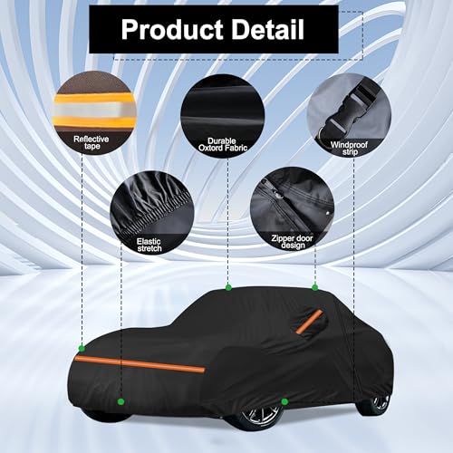 Image of Amooca Heavy-Duty Car Covers Custom Fit for Mazda MX-5 Miata (1989-2024) Waterproof Sun-Proof All Weather for Automobiles Snow Cover 420D with Door Zipper Cotton Lining