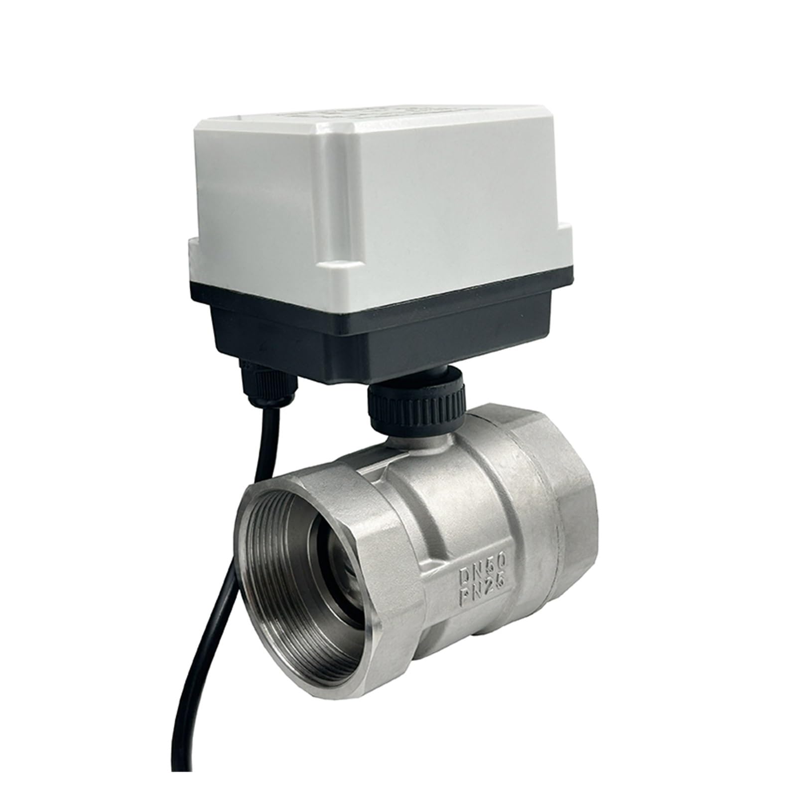 Uytrfgbnj 24Vdc 2'' Stainless Steel Motorized Ball Valve Dn50 220V 12V 24V 3-Wire 2 Point Control Electric(24Vdc)