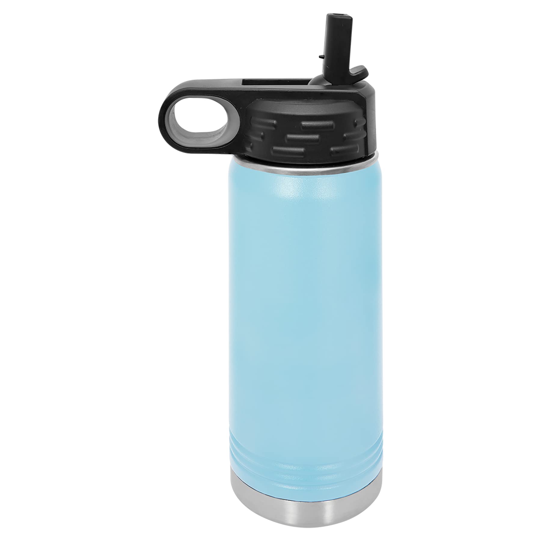 Polar Camel 20 oz Stainless Steel Water Bottle with Flip Top Lid and Straw (Light Blue)