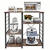 Dlandhome microwave cart stand 354 inches kitchen bakers rack utility storage shelf microwave stand 3 tier x 3 tier for spice rack organizer workstation shelf vintage  urban country home decor