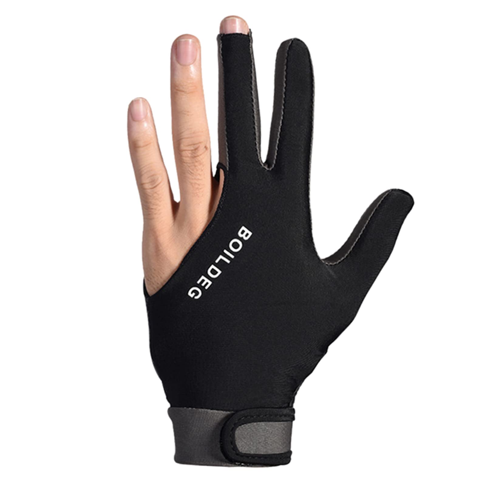 SIUKE Inteable Billiard Glove Billiard Glove Anti-Skid Breathable Cue Sport Glove 3 Finger Super Elastic Sports Glove Fits on Left or Right Hand, Large, Grey