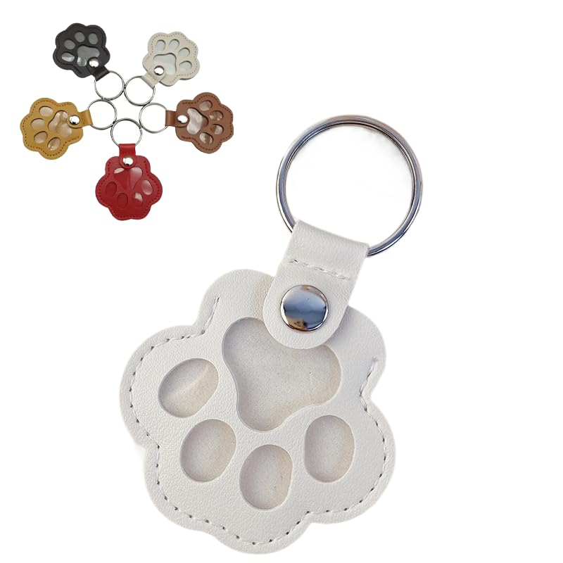 hqclothingbox Llavero con colgante para recoger pelo de perro, almacenamiento conmemorativo, llavero para recoger pelo de gato. (Blanco)