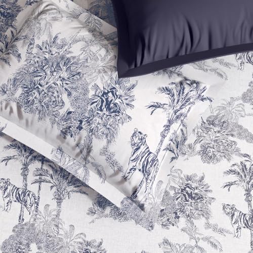 Image of Wakefit Premium 100% Cotton 300 TC Flat Bedsheet with 4 Pillow Covers | King Size (104 x 104 inch) | Misu