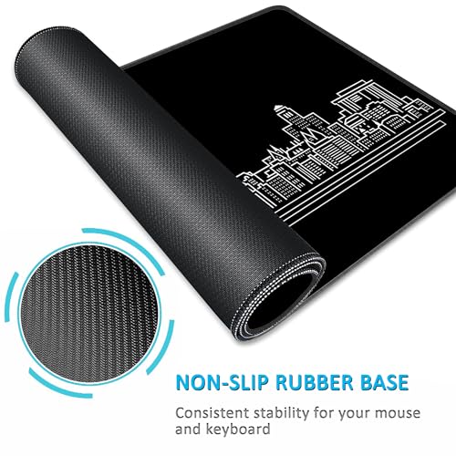 Tapis de bureau large noir pour organiser votre espace informatique PC