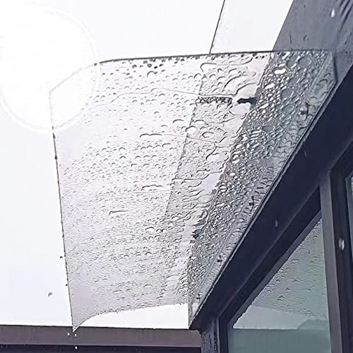 KDDEON Auvent Voûté de Porte et Fenêtres,Auvent de Porte d'Entrée Invisible,Marquise en Polycarbonate Transparent,Silencieuse Toit Abri,pour Boîtes Aux...