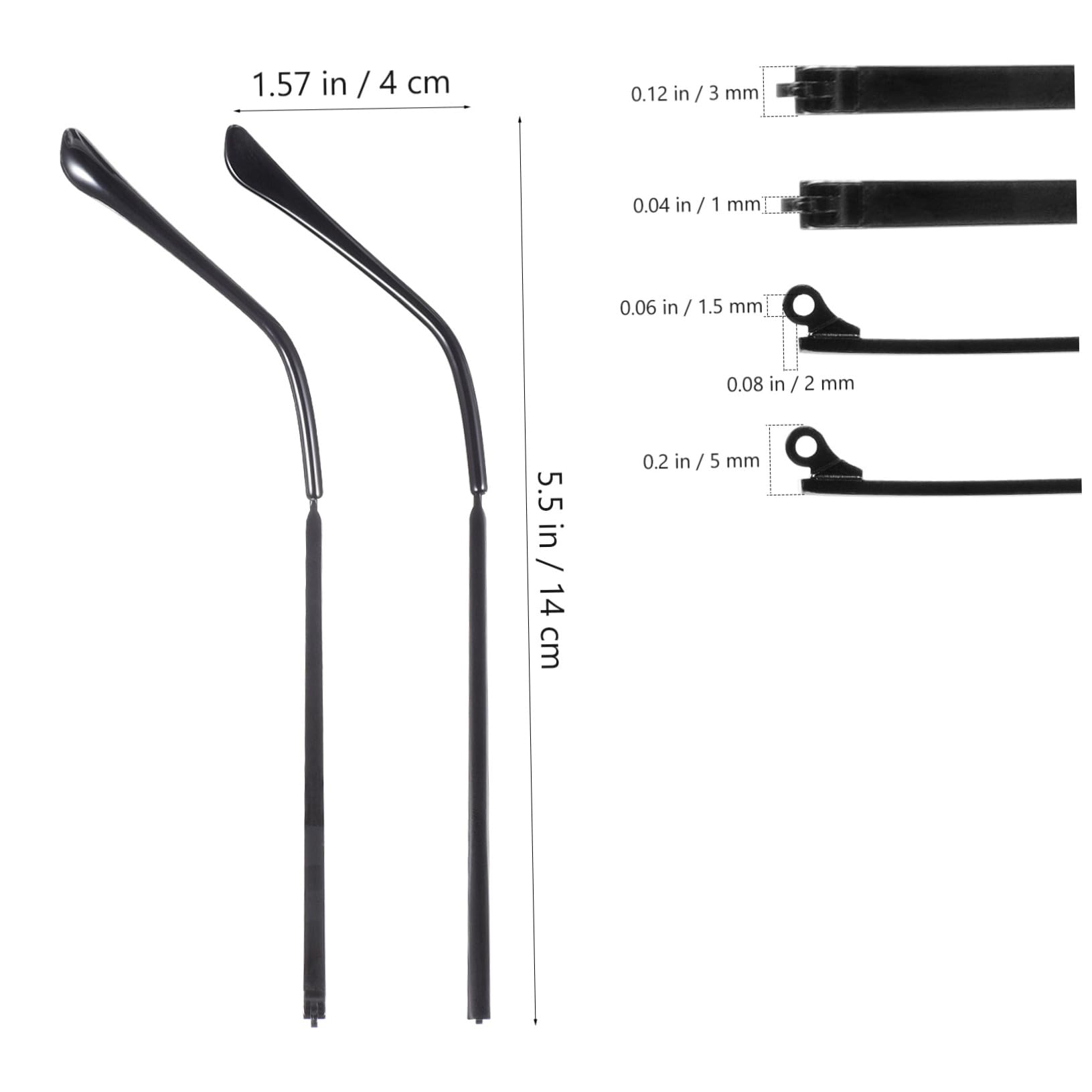 Healifty 1 Paire Jambes De Lunettes Branches De Lunettes De Soleil Bras à Pièces De Rechange Pour De Soleil Hommes Et Femmes Accessoires Charnière Métal