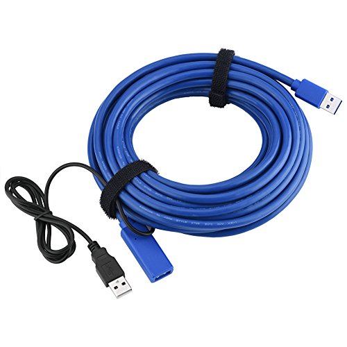 fosa Micro USB 3.0 to VGA Video Adapter Converter Male to Female High Speed Extension Adapter Cable for iOS and Android System(Blue 8m)