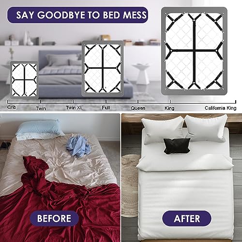 image for Luyena Bed Sheet Straps,6 PCS Secure and Fitted Sheet Straps for Full 