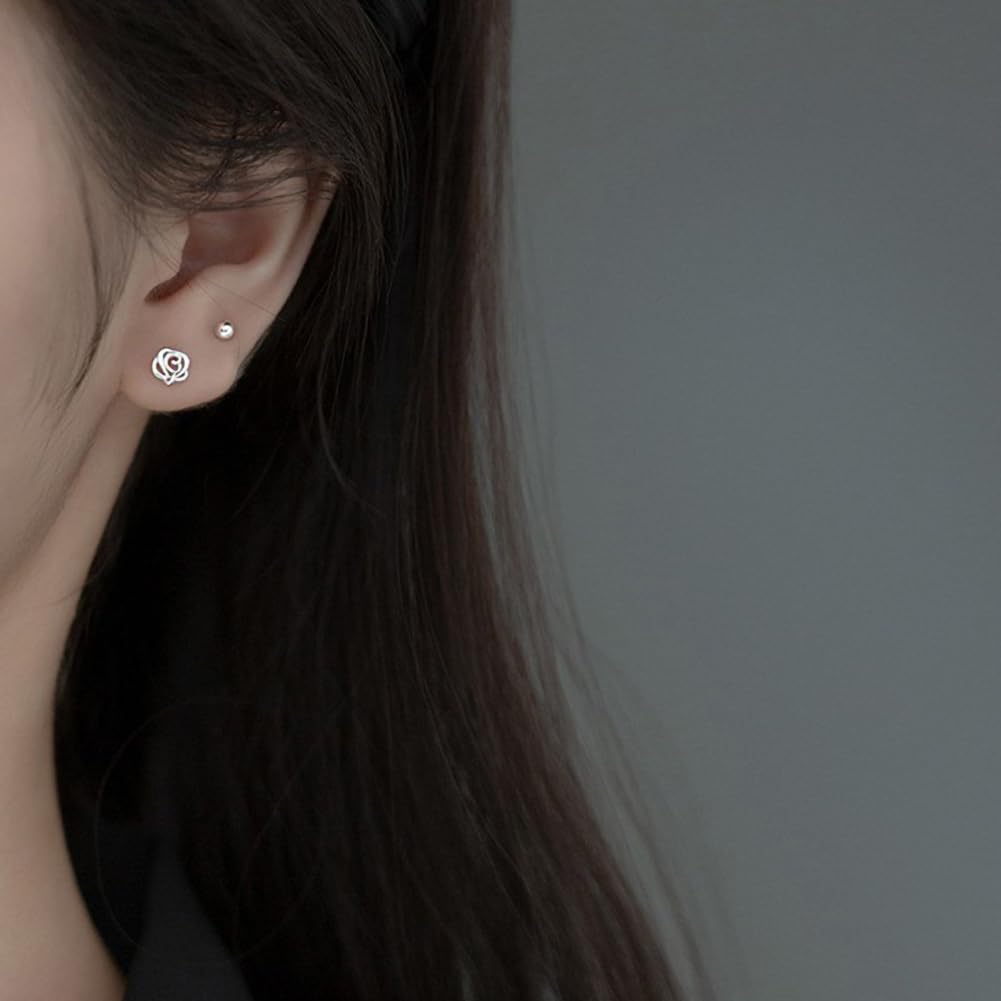 Gold Stud Earrings for Women Small Rose Cartilage Lightweight Hypoallergenic Fashion Earrings Jewelry Gifts
