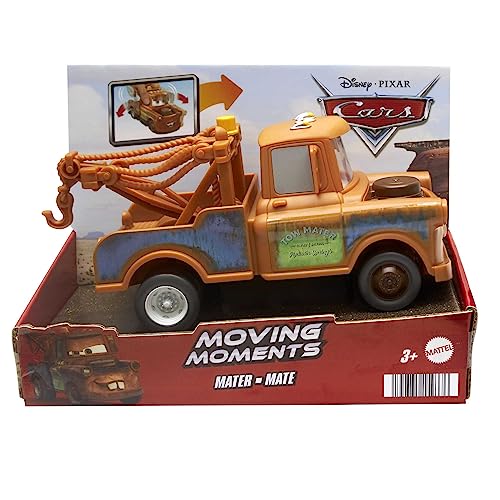 Image of Disney Pixar Cars Moving Moments Mater - Toy Car with Movable Facial Expressions, Plastic Truck, for Children from 4 Years, HPH65