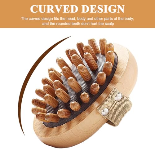 Image of HANNEA Wooden Head Massager Stress Relax Wooden Scalp Massager Self-Care Meridian Brush for Belly Fat Lymphatic Drainage Tool Wood Therapy Massage Tools for Cellulite Remover