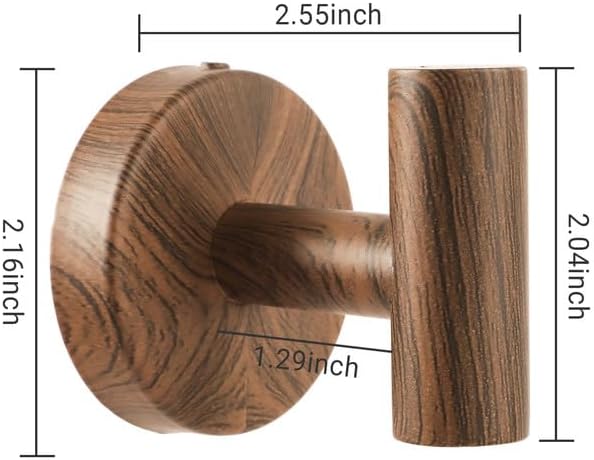 Miniatura 6 de KAFEEK Gancho de madera moderno montado en la pared de madera, gancho decorativo de pared de base redonda para colgar sombrero, toalla, bolso, tela,