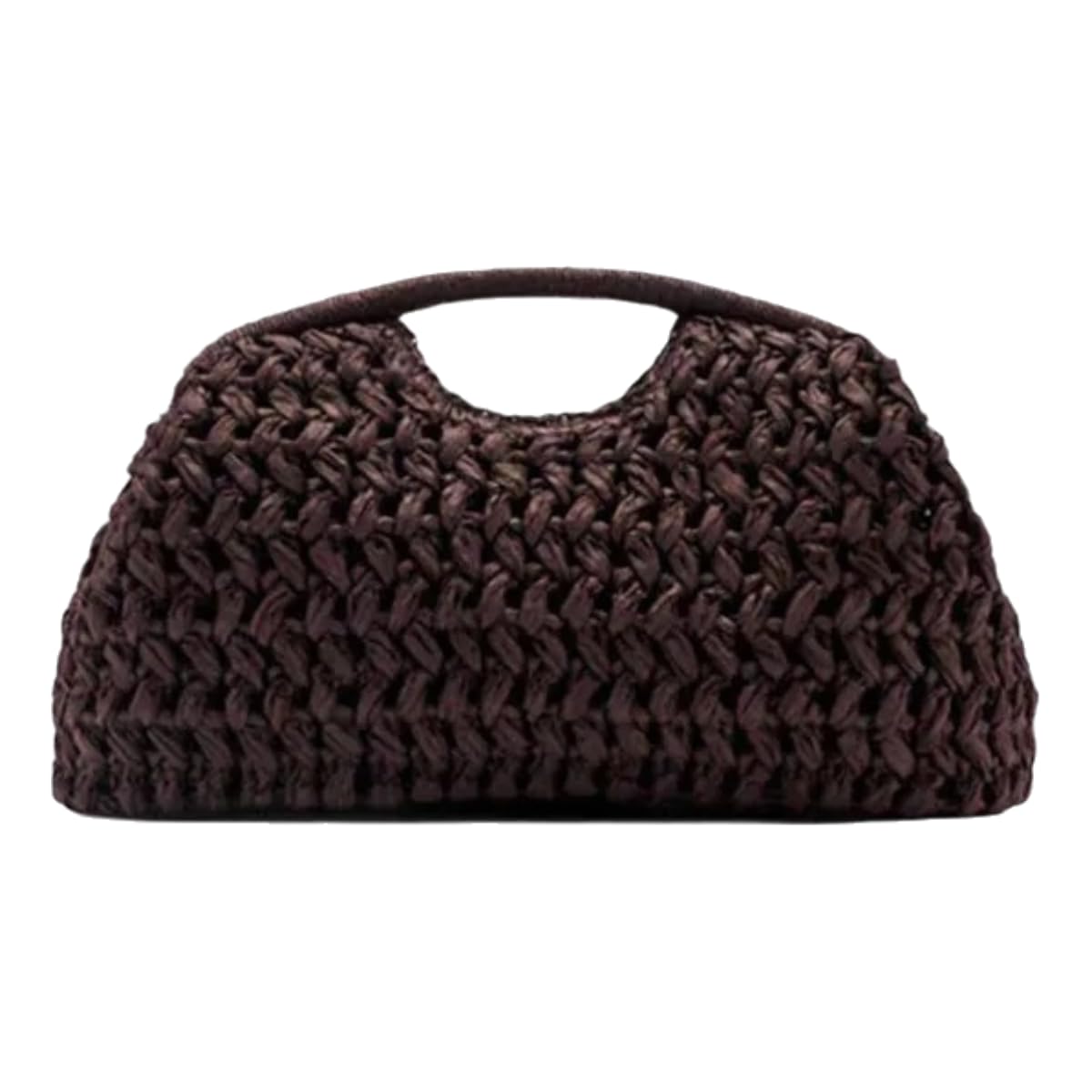 Borsa di Paglia Donna Frizione alla Moda, Perfetta per Le Vacanze sulla Spiaggia E I Viaggi, Versatile Tessuta Fatta A Mano-Coffee