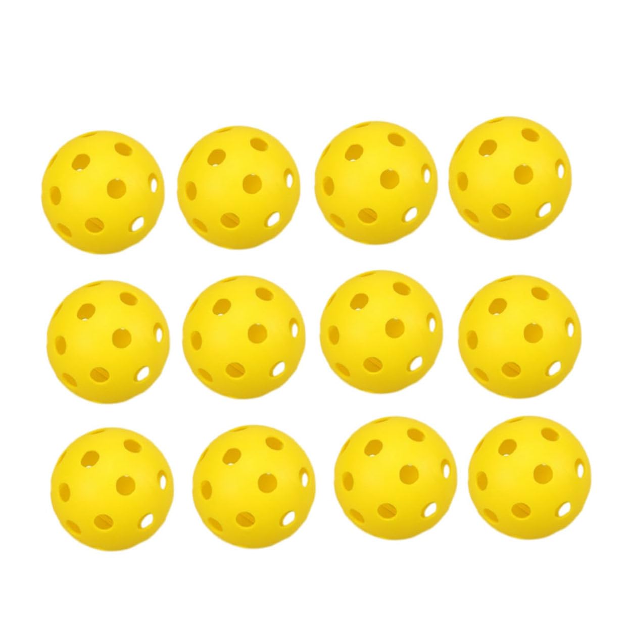NULYLU Golfing Practice Balls Set 12pcs Indoor/Outdoor Hollow-Out Bright Colored Durable Pe Material