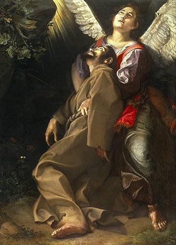 Cuadro en lienzo de San Francisco por Orazio Gentileschi para decorar tu oficina de forma elegante