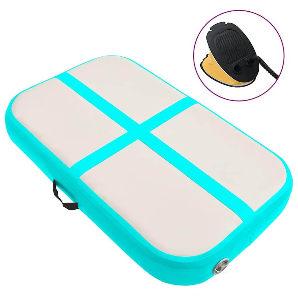 Generisch Aufblasbare Gymnastikmatte mit Pumpe 60x100x20 cm PVC Grün,Sportartikel,Fitness,Yoga Pilates,Yoga- und Pilatesmatten-92657