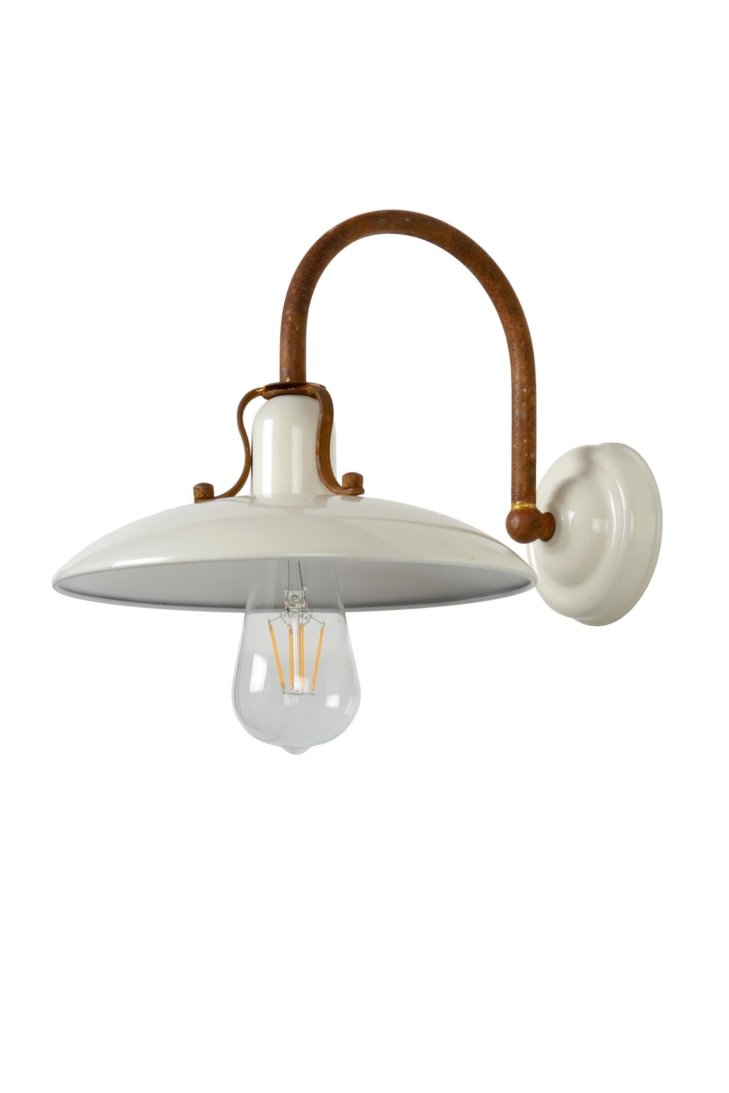 Lucide RÖMER - lampa ścienna - Ø 24 cm - 1 x E27 - beżowa, kremowa, 1 x 32 x 21 cm, 30276/01/38