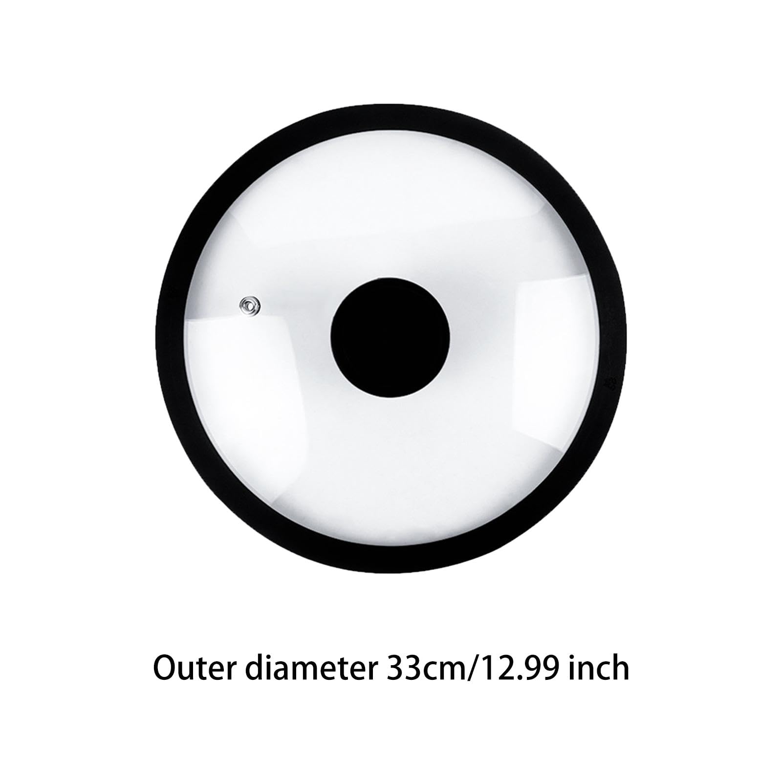 33cm Topfdeckel Gehärtetem Glas mit Anti-Verbrühung Silikonrand, Schwarz