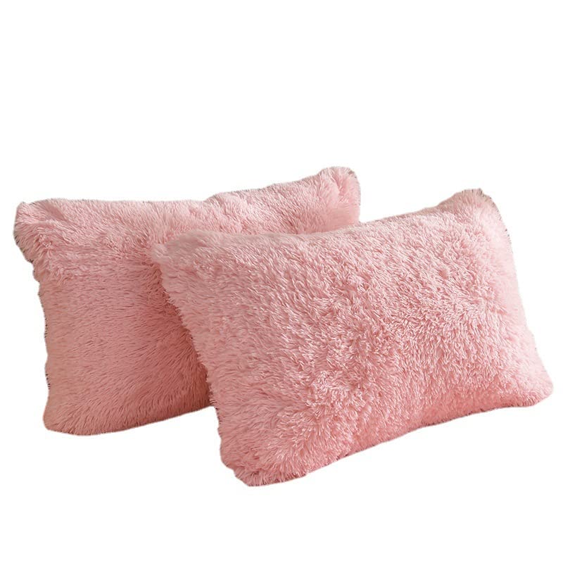 PERFEMET Set Di Biancheria Da Letto 3 Pezzi In Morbida Pelliccia Sintetica Tie-dye, Per Letto Matrimoniale, Rosa