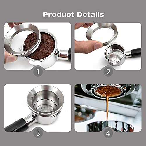 Anillo Dosificación Café, Embudo Dosificador de Espresso con Reemplazo Magnético, Embudo de Dosificación de Espresso… - Imagen 7