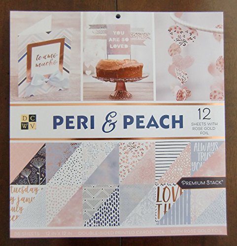 DCWV Card Stock 12 X12 Peri & Peach Premium Printed Cardstock Stack, 30.48 x 32 x 1.01 cm, Multi-Colour