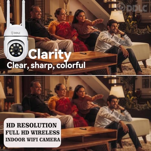 Image of DDLC 4MP WiFi Mini PTZ Home Security Camera | Full HD | Color Night Vision | Motion Detection | Two-Way Audio | Wireless CCTV Camera for Home Outdoor with Mobile App V380 Pro (Mini ptz)