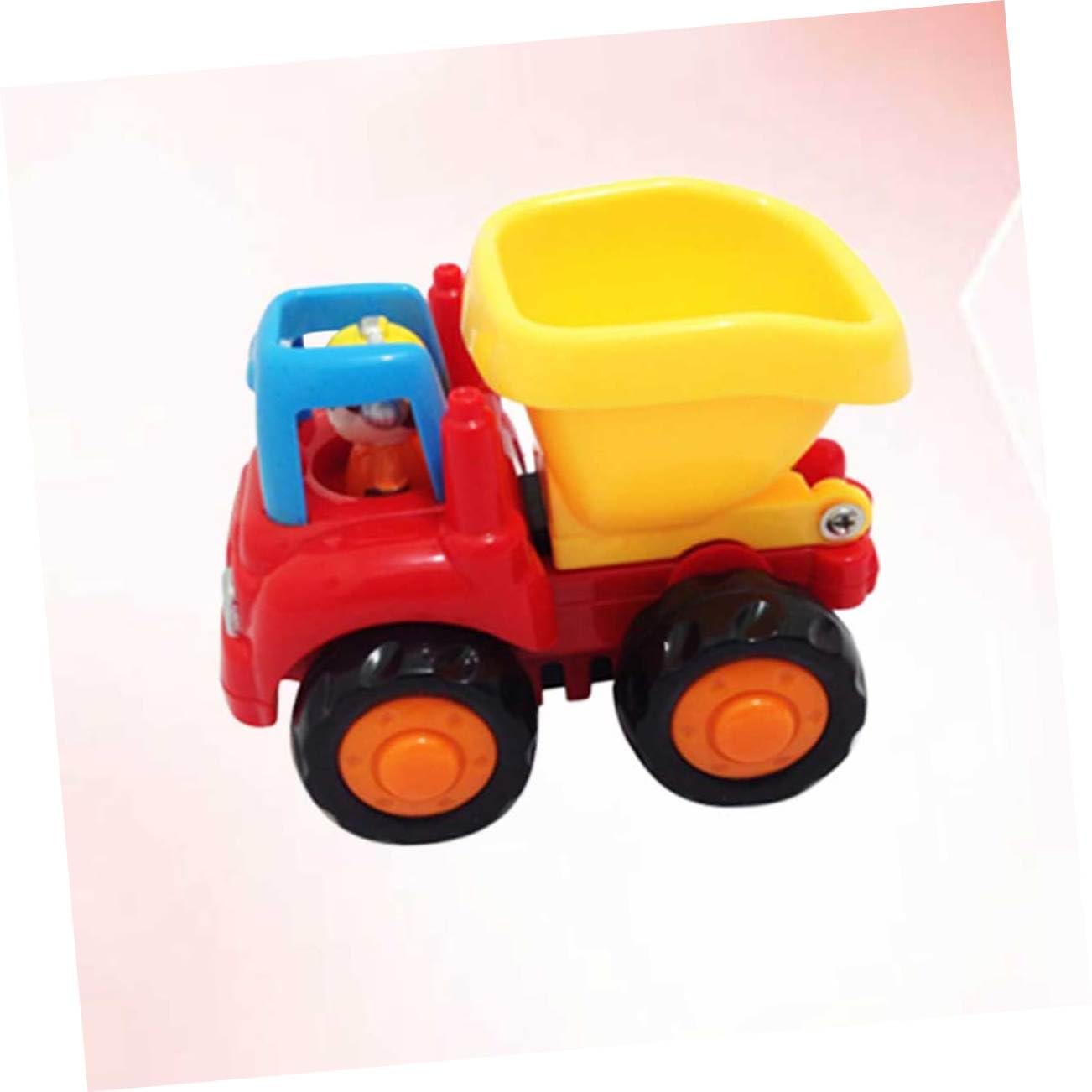 Camion Giocattolo per Bambini Veicolo Ingegneristico Verde in Abs Meccanismo a Strappo senza Batterie, Giocattolo Educativo per Apprendimento Precoce e Divertimento Sicuro