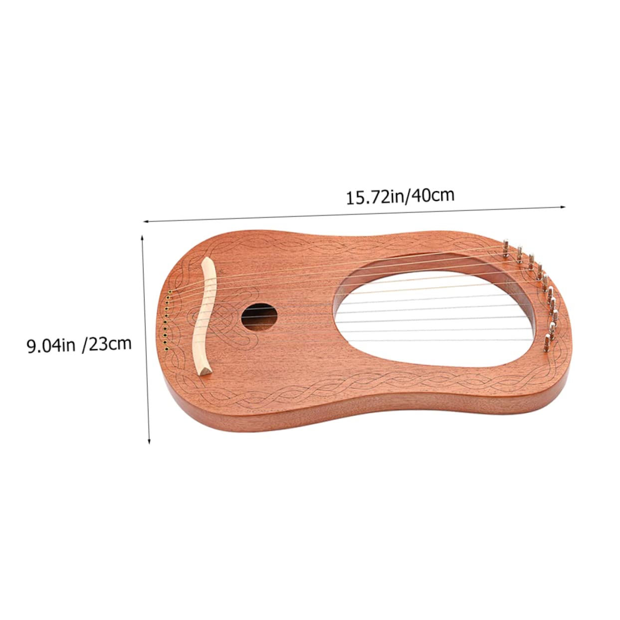 HEMOTON Lyre Harp Tuning Wrench Included 10 String Portable Harp for Music Lovers