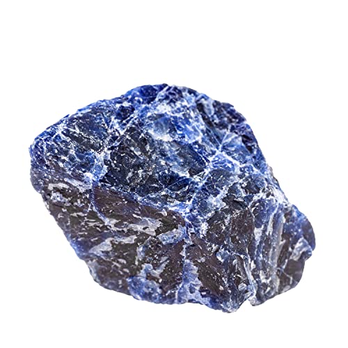 Sodalite Raw Crystals, Large 1.25-2.0' Healing Crystals Natural Rough Stones Crystal for Tumbling, Cabbing, Fountain Rocks, Decoration, Polishing, Wire Wrapping, Wicca & Reiki