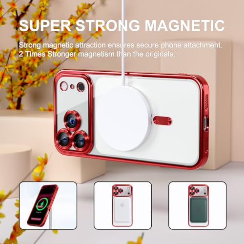 Image of Misea Magnetic for iPhone 17 Pro Max Case Compatible MagSafe Red