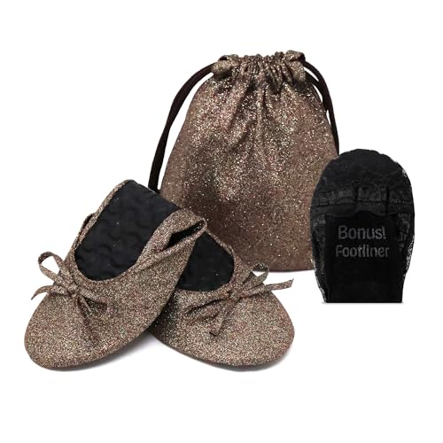 Silky Toes Sparkly Foldable Flats