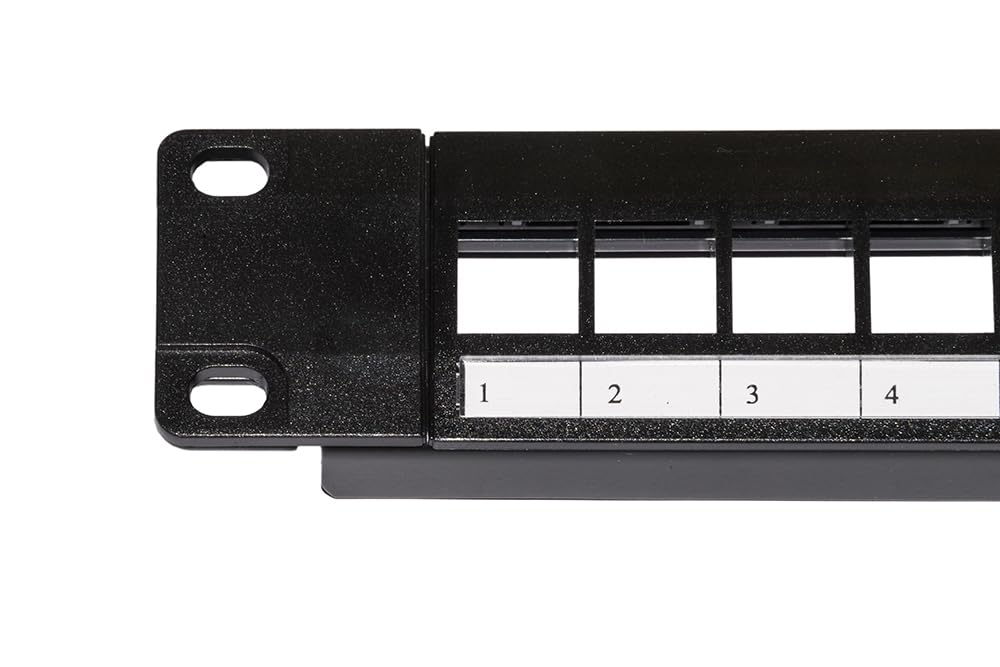 Pannello Patch UTP Modulare Techly 24 Porte, 4 Moduli Removibili, Barra Gestione Cavi, Nero, Per Rack 19"