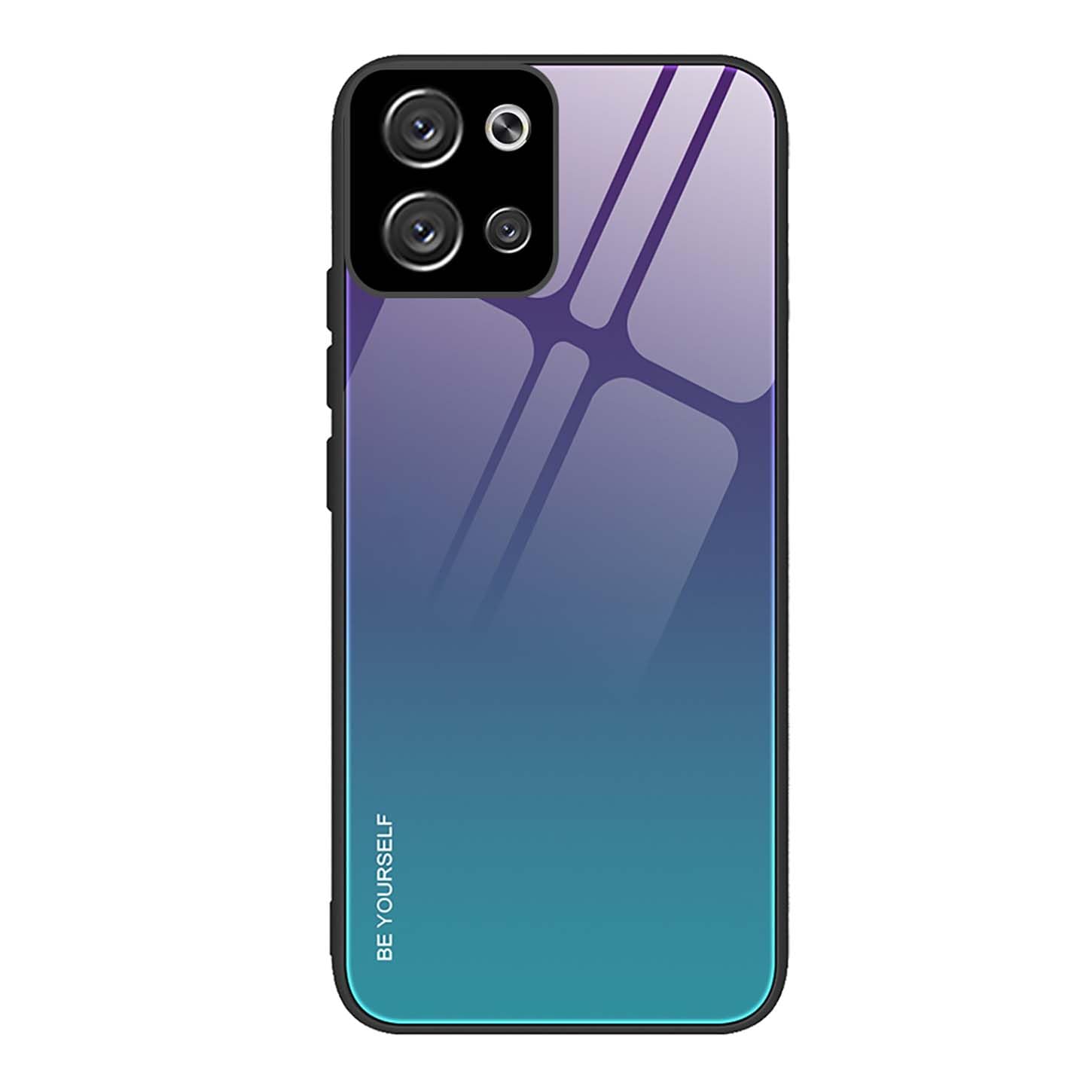 EASSGU Custodia per Motorola Moto Edge 60 / Edge 60 Fusion (6.67 Inches), Cover Silicone TPU Colore Sfumato Trasparente, Custodia per Telefono Antiurto e Antigraffio - Blu Rosa