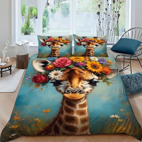 Housse de couette girafe imprimé sauvage pour des nuits douces