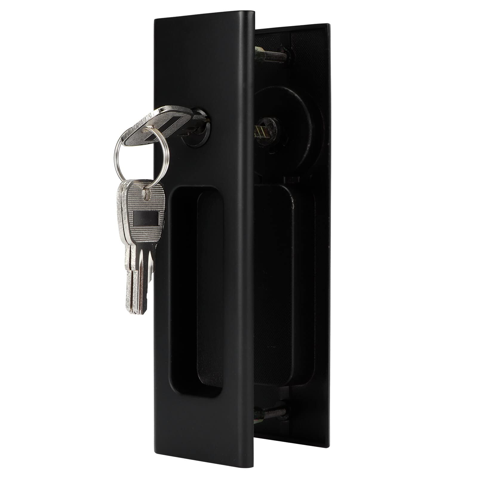 DFHEsdfD Door Handles, Zinc Alloy Sliding Door Lock Latch Handle Set Hardware Fittings Single Hook Locks(Black)