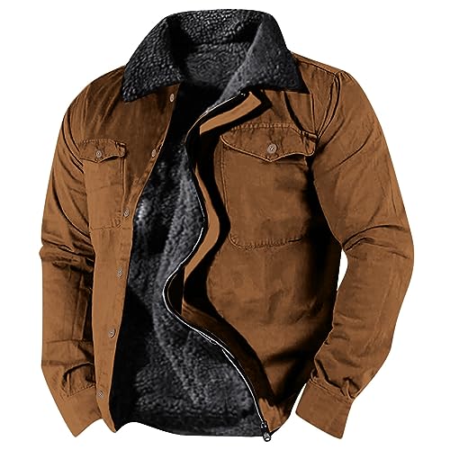 Veste chaude homme manteau épais velours automne hiver unie