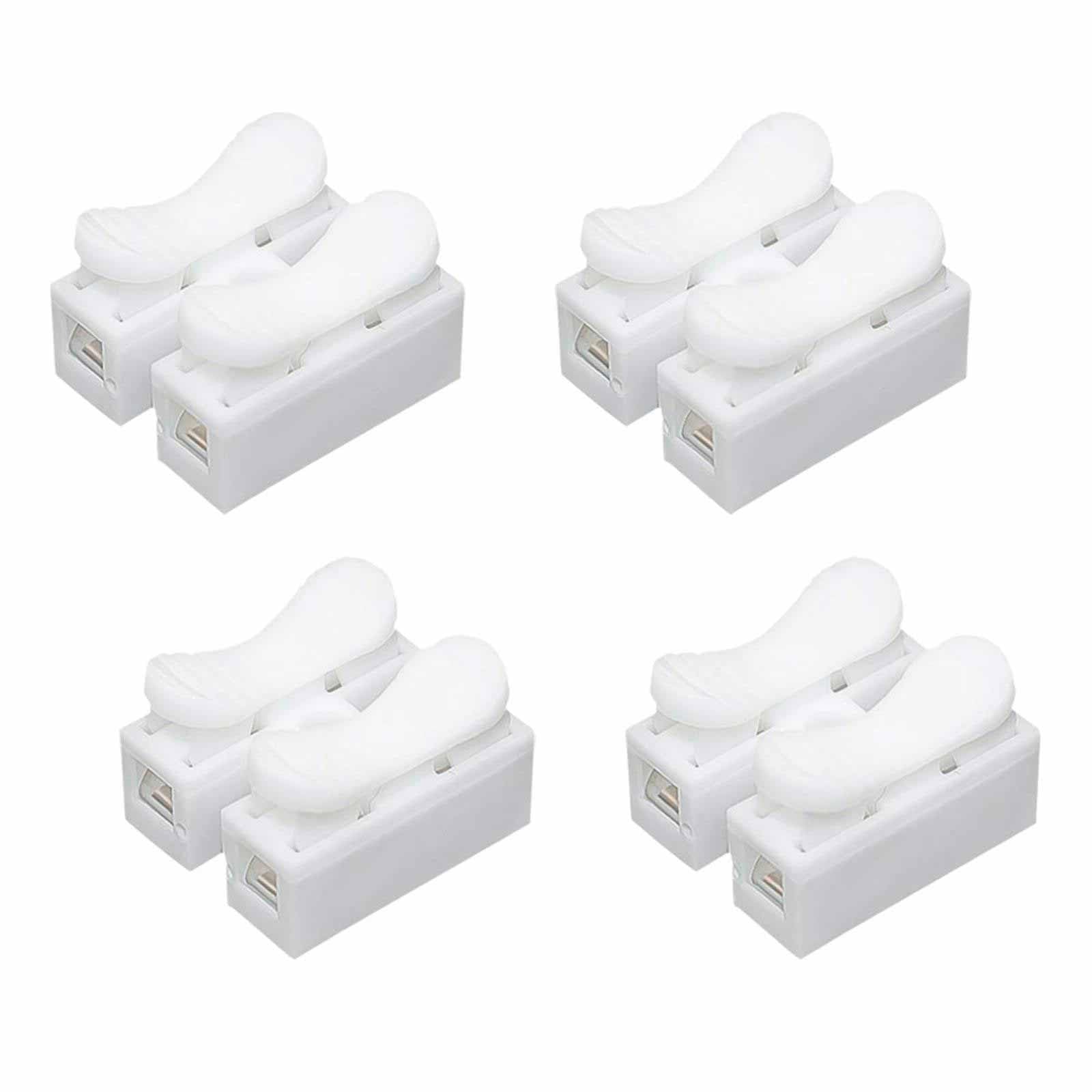 30pcs White No Solding Welding Quick Cable Wire Connector No Screw Terminal Spring Clamp (2 bit).spring wire connectors