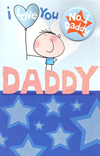 No. 1 Daddy I Love You Happy Father's Day Card With Badge Greeting Cards