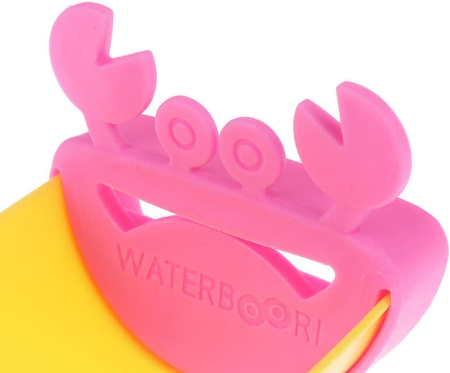 1Pc Crab Shape Faucet Extender - Pink & Yellow Bathroom Sink Water Spout Guide & Splash Guard, Hand Washing Helper for Splash-Free Use, Universal Fit, Easy to Install