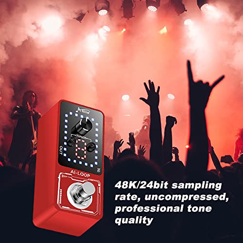 Aitone Looper Pedal Guitar Tuner 9 Loops 40 Minutes Recording Time For Electric Guitar Bass Effect With Usb Output (Ai-Loop) #TOP2